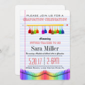 Niedlich Teacher Abschluss Einladung (Vorne/Hinten)