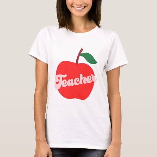 Niedlich Teacher Apple T - Shirt (Vorderseite)