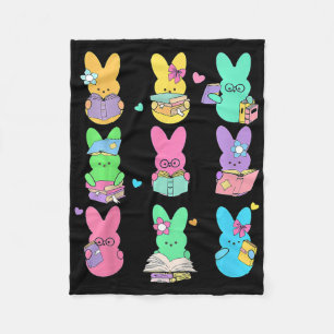 Niedlich Teacher Bunny Rabbit Reading Osterbunnies Fleecedecke
