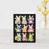 Niedlich Teacher Bunny Rabbit Reading Osterbunnies Karte (Gelbe Blume)