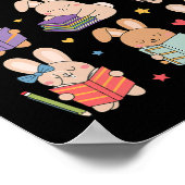 Niedlich Teacher Bunny Rabbit Reading Osterbunnies Poster (Ecke)