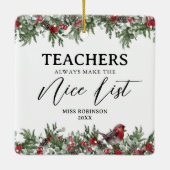 Niedlich Teacher-Geschenk Weihnachten Keramikornament (Rückseite)