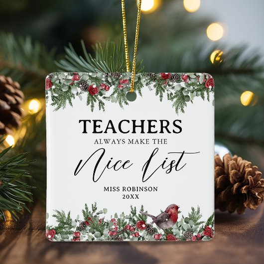 Niedlich Teacher-Geschenk Weihnachten Keramikornament