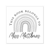 Niedlich Teacher Library Rainbow Buchzeichen Permastempel (Design)