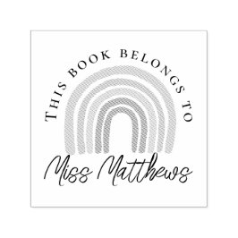 Niedlich Teacher Library Rainbow Buchzeichen Permastempel