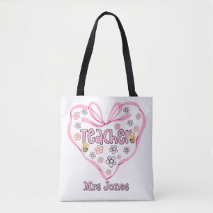 Niedlich Teacher Pink Coquette Herzerbauch Tasche