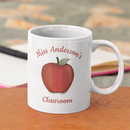 Niedlich Teacher Red Apple Personalisiert Kaffeetasse