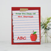 Niedlich Teacher Stationery (Stehend Vorderseite)