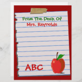 Niedlich Teacher Stationery (Vorne/Hinten)