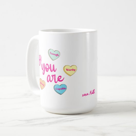 Niedlich Teacher Valentine Kaffeetasse (Vorderseite Links)