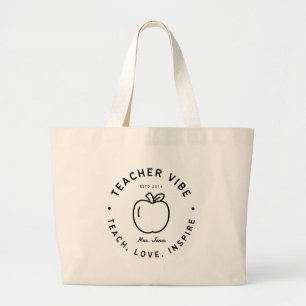 Niedlich Teacher Vibe Briefmarke Tote Tasche