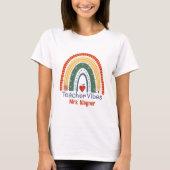Niedlich Teacher Vibes Rainbow Personalisierter Na T-Shirt (Vorderseite)