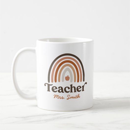 Niedlich Teacher Wertschätzung Boho Moderner Regen Kaffeetasse (Links)