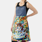 Niedlich Teacup Cat All-over-Print-Schürze Schürze (InSitu)