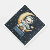 Niedlich Teddy Astronaut Boy Birthday Party Napkin Serviette (Ecke)