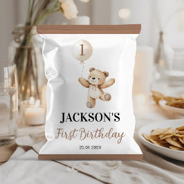 Niedlich Teddy Balloon Beary Birthday Chip Bag Wra Flyer