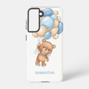 NIEDLICH Teddy Bar BLUE Ballon Samsung Galaxy Case Hülle