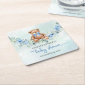 Niedlich Teddy Bär dusty blue floses eucalyptus Rechteckiger Pappuntersetzer (angewinkelt)