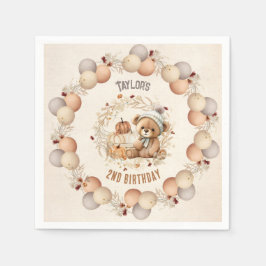Niedlich Teddy Bar Fall Geburtstag Boy Paper Napki Serviette