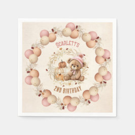 Niedlich Teddy Bar Fall Geburtstag Girl Paper Napk Serviette