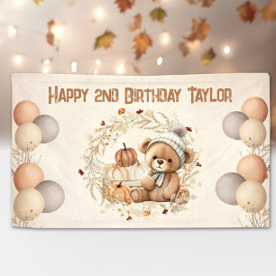 Niedlich Teddy Bar Fall Kindergeburtstag Banner