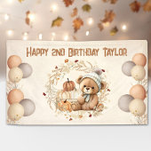 Niedlich Teddy Bar Fall Kindergeburtstag Banner