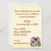 Niedlich Teddy Bär Geburtstagspartei Einladung (Rückseite)