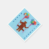 Niedlich Teddy Bar Happy Birthday Balloons Napkins Serviette (Ecke)