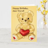 Niedlich Teddy Bar Hypnotist Friend Geburtstag Karte (Gelbe Blume)