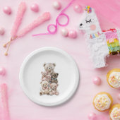 Niedlich Teddy Bar Stack Pastell Pappteller (Party)