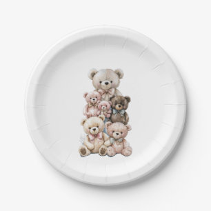 Niedlich Teddy Bar Stack Pastell Pappteller
