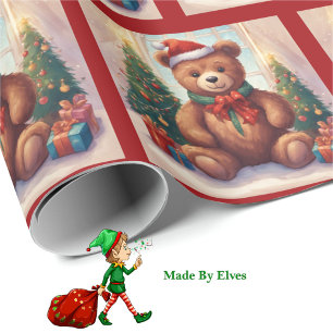 Niedlich Teddy Bär Weihnachtsbaum Roll of Geschenkpapier