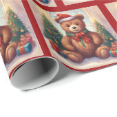 Niedlich Teddy Bär Weihnachtsbaum Roll of Geschenkpapier (Rolleneckpunkt)