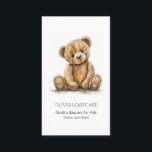Niedlich Teddy Bären Cub Kinderbetreuung Kinderbet Visitenkarte<br><div class="desc">Niedliche whimsical Aquarell Teddy haben Visitenkarten für Kinderbetreuung,  Kinderbetreuung,  Kinderbetreuung oder Zuhause Kinderbetreuung.</div>