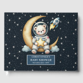 Niedlich Teddy Bear Astronaut Gästebuch Baby Boy (Vorderseite)