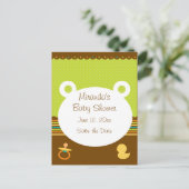 Niedlich Teddy Bear Baby Dusche Postkarte (Stehend Vorderseite)