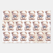 Niedlich Teddy Bear Baby Dusche Wasserfarbe Geschenkpapier Set (Vorderseite 2)