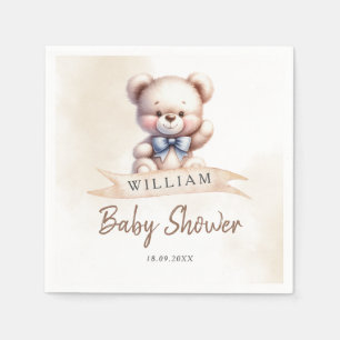 Niedlich Teddy Bear Baby Dusche Wasserfarbe indivi Serviette