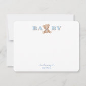 Niedlich Teddy Bear Baby Junge Danke Karte (Vorderseite)