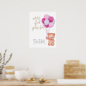 Niedlich Teddy Bear Balloon Baby Dusche Begrüßungs Poster (Küche)