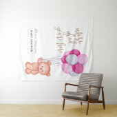 Niedlich Teddy Bear Balloon Baby Dusche Begrüßungs Wandteppich (Beispiel (Horizontal))