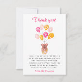 Niedlich Teddy Bear Balloon Babydusche Danke (Vorderseite)