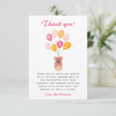 Niedlich Teddy Bear Balloon Babydusche Danke (Stehend Vorderseite)