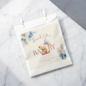 Niedlich Teddy Bear Balloon Boho Blue Rose Babydus Geschenktütchen