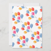 Niedlich Teddy Bear Balloons Baby Boy Baby Dusche Einladung (Rückseite)