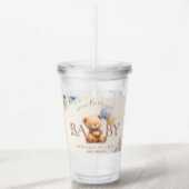 Niedlich Teddy Bear Balloons Boho Blue Rose Floral Acryltrinkbecher