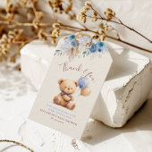Niedlich Teddy Bear Balloons Boho Blue Rose Floral Geschenkanhänger