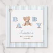 Niedlich Teddy Bear Blue Baby Boy Dusche Geschenkanhänger (Vorderseite)