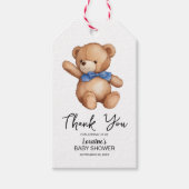 Niedlich Teddy Bear Blue Baby Dusche Geschenkanhänger (Vorderseite)