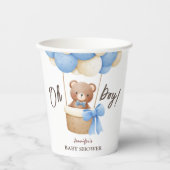 Niedlich Teddy Bear Blue Balloon Babydusche Pappbecher (Vorderseite)